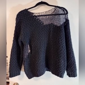 Black Distressed Sweater